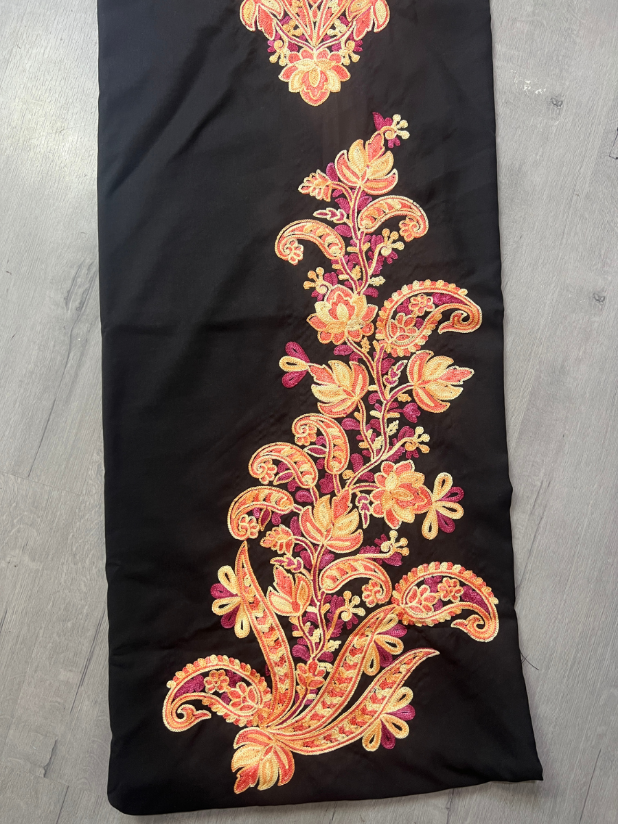 Gul Kashmiri Aari 2 Piece Unstitched Suit | Ebony